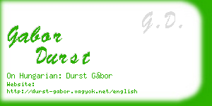 gabor durst business card